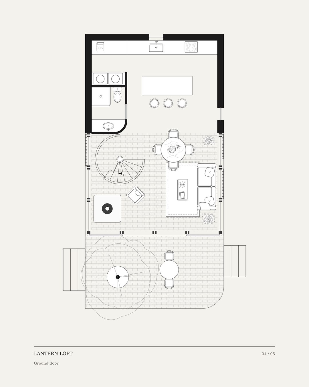 Lantern Loft, ground floor plan