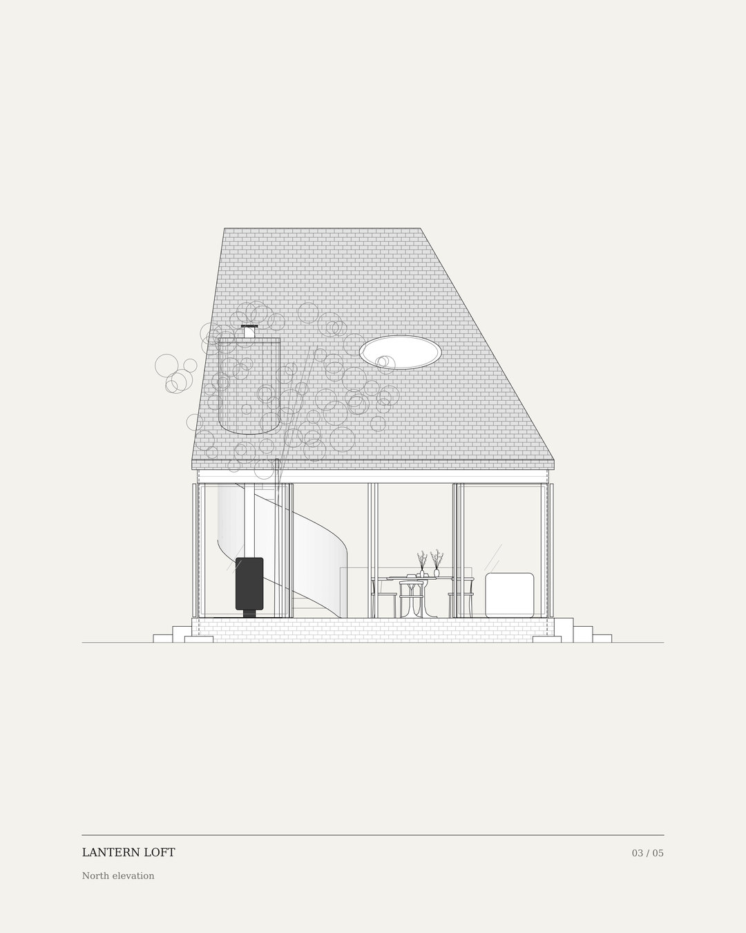 Lantern Loft, north elevation