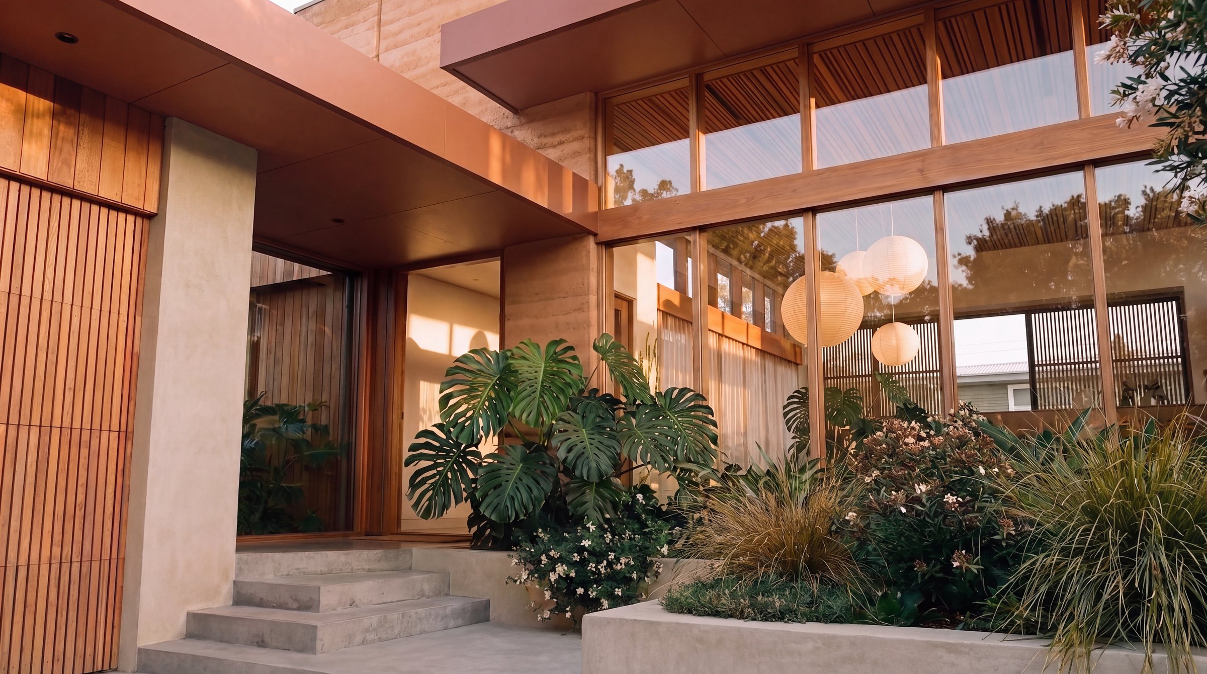Interior design & visualisation — Rammed Earth House, Mornington Peninsula, VIC